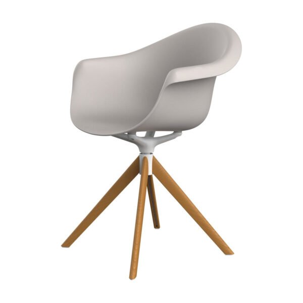 Vondom – INCASSO SWIVEL ARMCHAIR WITH WOODEN LEGS